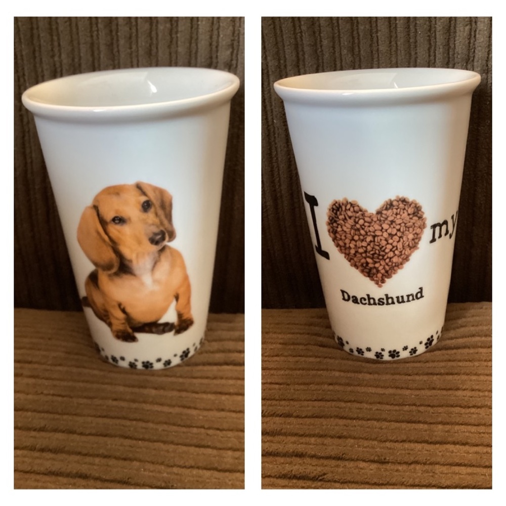 DACHSHUND Coffee Mug I ❤️ MY DACHSHUND Paw Prints🐾